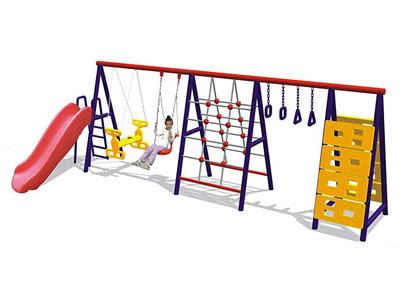 Outdoor Playground Swing with Slide and Climer Set SW-009